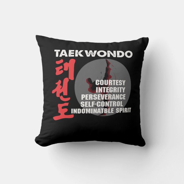Coussin Taekwondo Tenets Martial Arts Tae kwon do (Recto)