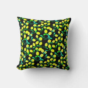 Coussin Taie d'oreiller à motif citron vert jaune