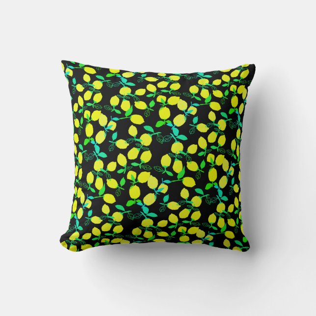 Coussin Taie d'oreiller à motif citron vert jaune (Recto)
