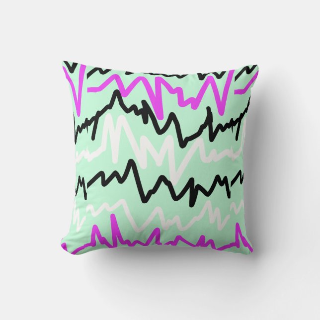 Coussin Taie d'oreiller à motif en ligne zig zag funky (Recto)