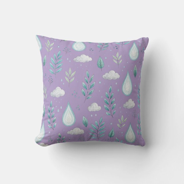 Coussin « Taie d'oreiller à motif météo pastel mignon » (Recto)