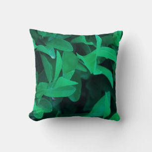 Coussin Taie d'oreiller aux feuilles de plante vert pâle