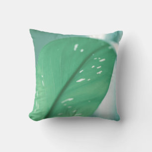 Coussin Taie d'oreiller aux feuilles de plante vert pâle