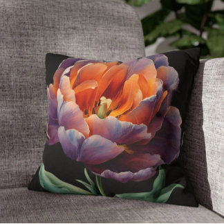 Coussin Taie d'oreiller carrée décorative Pivoine