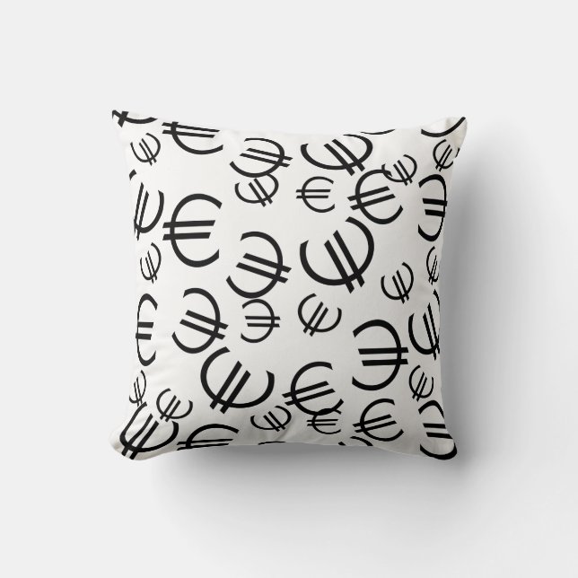 Coussin Taie d'oreiller motif Euro Monnaie (Recto)