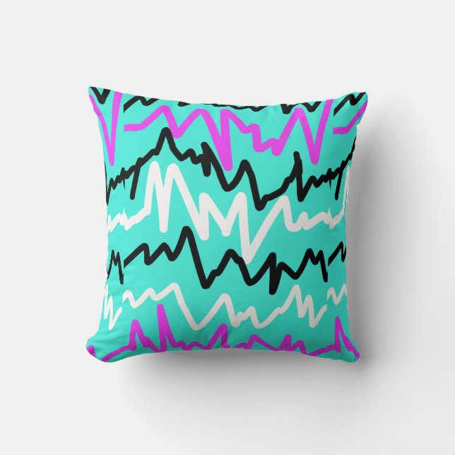 Coussin Taie d'oreiller motif ligne funky en zigzag (Recto)