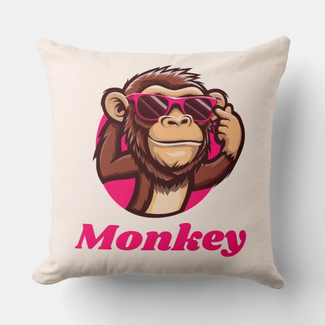 Coussin taie d'oreiller singe (Recto)