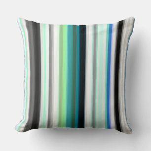 Coussin Tailles Abstraites turquoise, bleue et grise