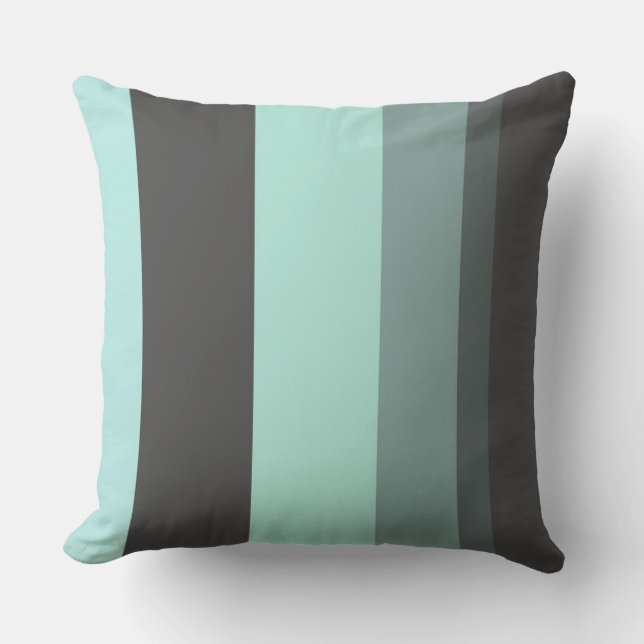 Coussin Tailles Abstraites turquoise et grise (Recto)