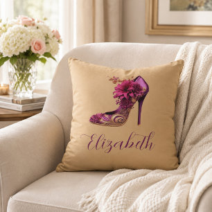 Coussin Talons hauts Magenta et Brun