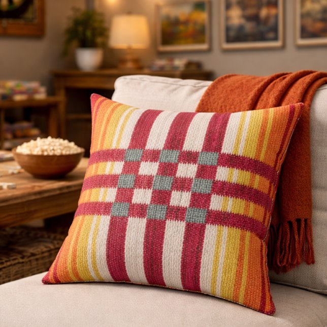 COUSSIN « TAMALE » IMPRESSION MEXICAINE AUTHENTIQUE SUR UN (Créateur téléchargé)