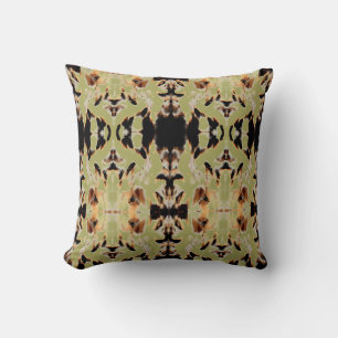 Coussin Tan Brown Beige Noir Olive Méditerranée Mosaïque