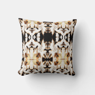 Coussin Tan Brown noir blanc Mosaïque Carreaux