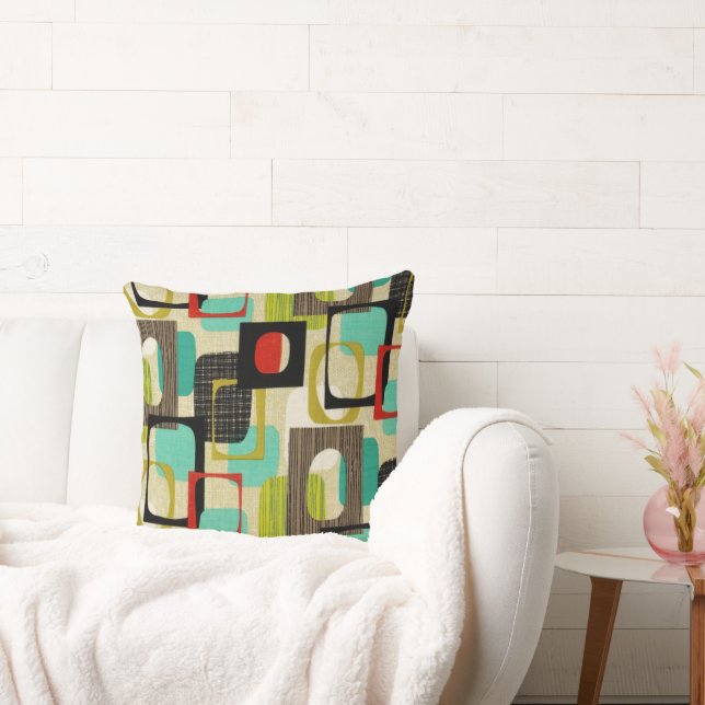 Coussin Tan encadré rétro (Canapé)