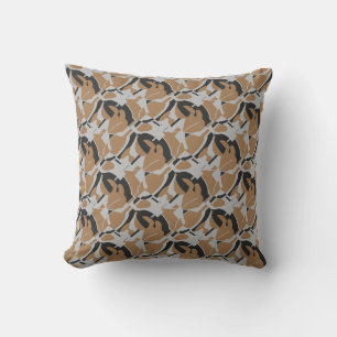 Coussin Tan foncé gris noir scintillant Art moderne Imprim