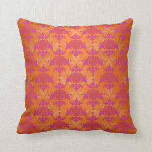 Coussin Tangerine Lumineuse Tango Damas Orange Rose