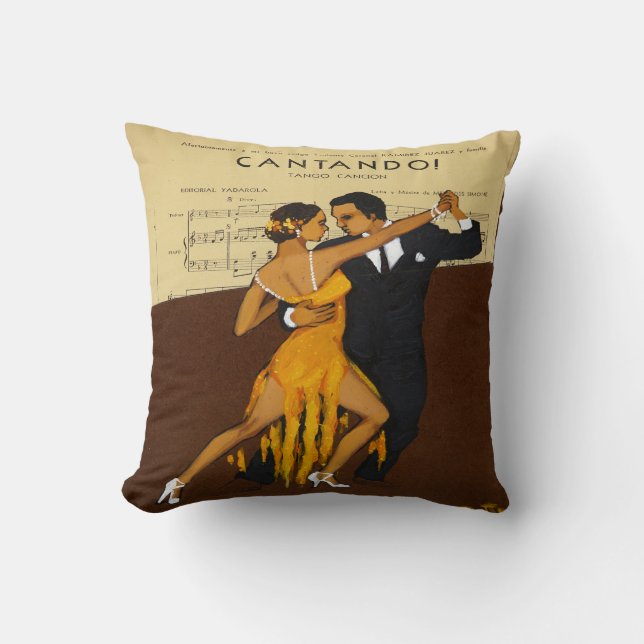 Coussin Tango Dance Couple Poster vintage Imprimer (Recto)