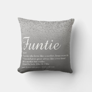 Coussin Tante Funtie Tante Définition Paillettes Argentées