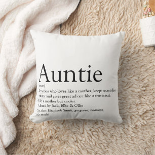 Coussin Tante la Meilleure du Monde, Définition de Tatie