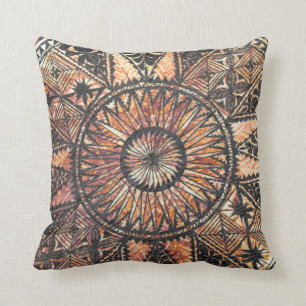 Coussin Tapa hawaïen primitif de tatouage de Kapa