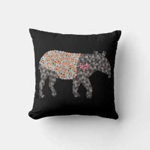 Coussin Tapir malais émaillé coloré