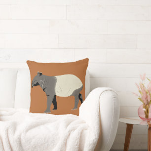Coussin Tapir Malais Graphisme Cinnamon Orange