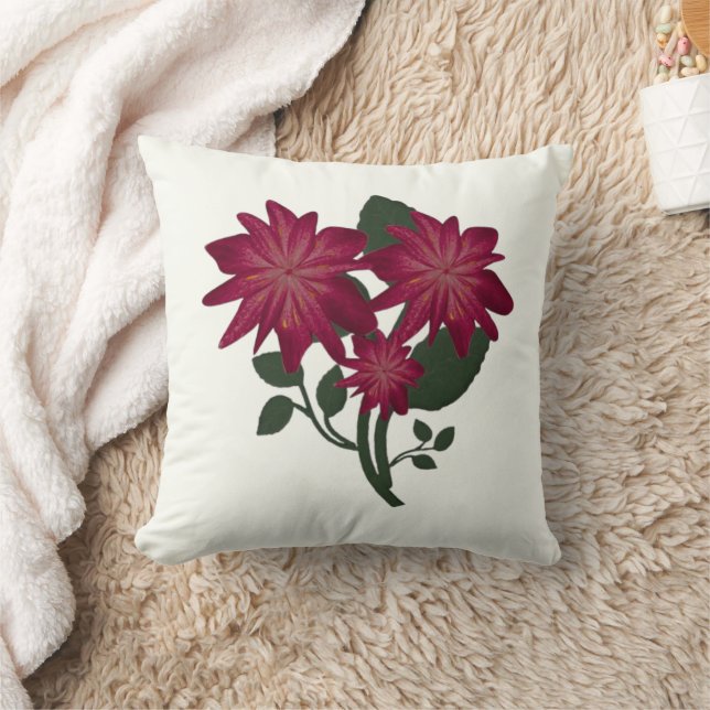 Coussin Tapis à motif floral rose profond (Couverture)