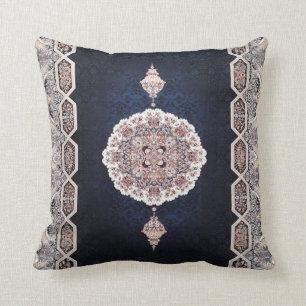 Coussin Tapis bleu antique Turc Tapis