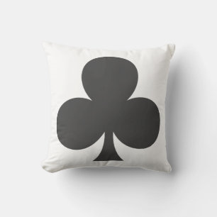 Coussin Tapis de jeu de poker de clubs Trèfles Gris