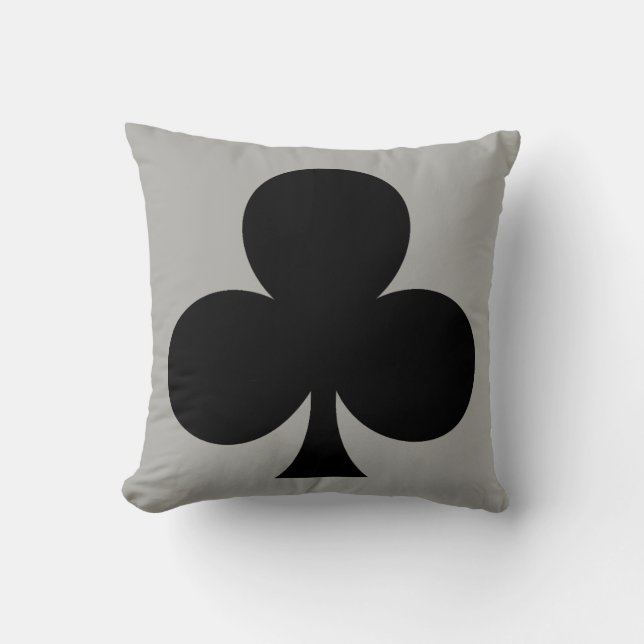 Coussin Tapis de jeu de poker de clubs Trèfles Gris (Recto)