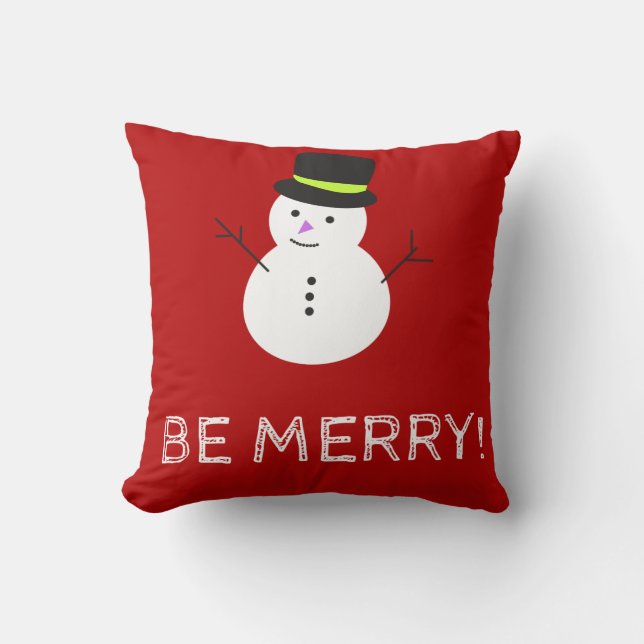 Coussin Tapis de Noël Bonhomme de Neige (Recto)