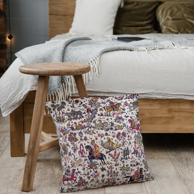 Coussin Tapis Kilim Oriental Perse Blanc Antique (Créateur téléchargé)