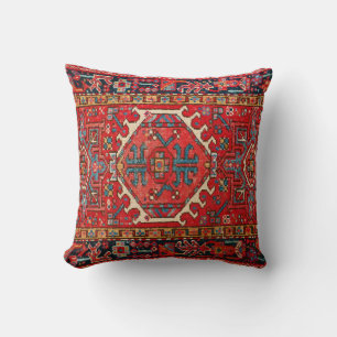 Coussin Tapis oriental traditionnel perse rouge