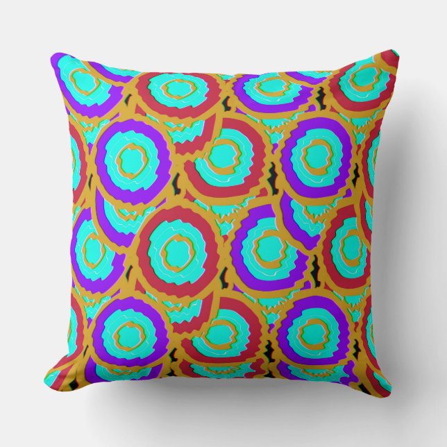 Coussin Tapis persan coloré motif géométrique  (Recto)