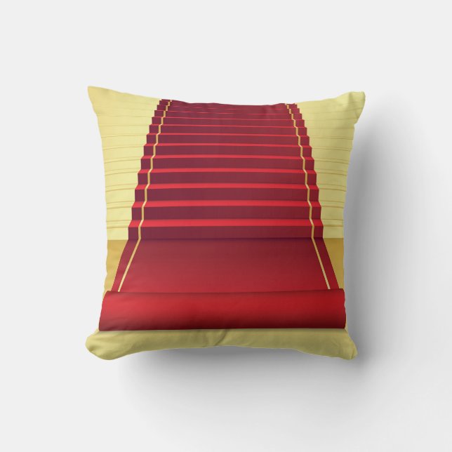 Coussin Tapis rouge Elégance : Arrière - plan Vintage. (Recto)