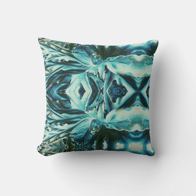 Coussin Tapisser Cool Effet Kaléidoscope Plante Verte (Recto)