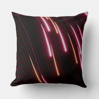 Coussin Tapisserie abstraite de traînées de néon cyberpunk