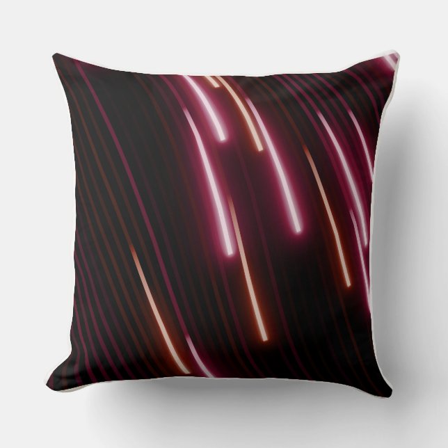 Coussin Tapisserie abstraite de traînées de néon cyberpunk (Recto)