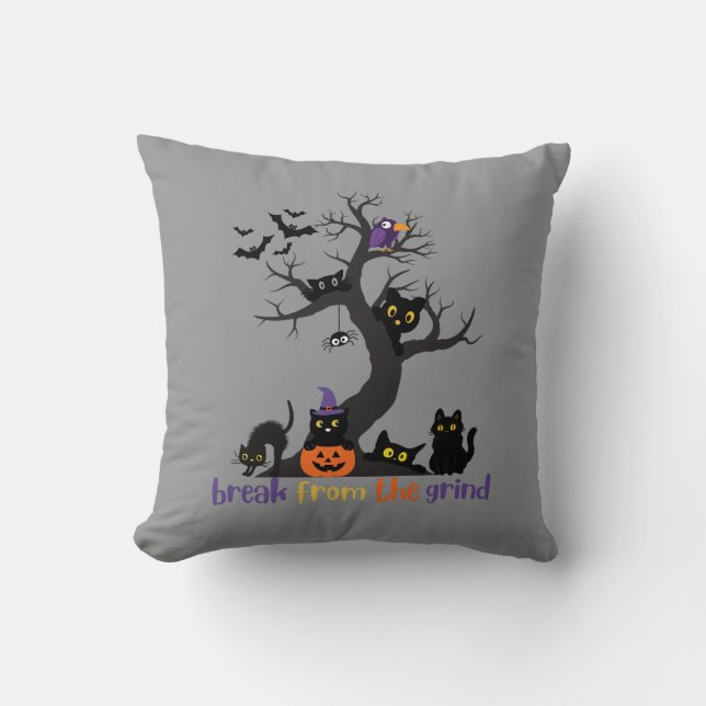 Coussin Tapisserie avec beaucoup de chats noirs (Recto)