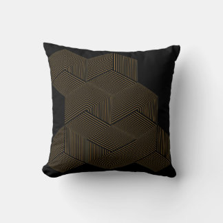 Coussin Tapisserie beige géométrique en nid d'abeille 3D i