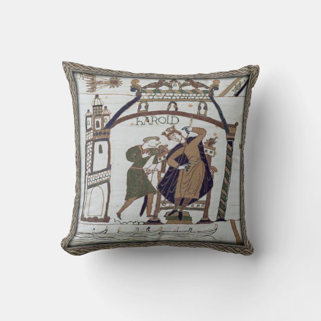 Coussin Tapisserie de Bayeux Harold Godwinson Jeu d'oreill (Recto)