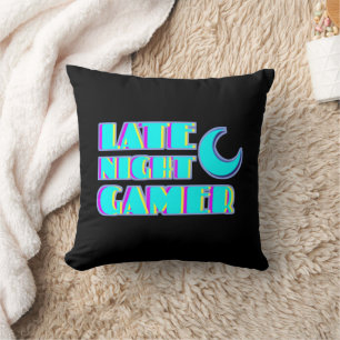 Coussin Tapisserie de gamer Neon Glitch   Décoration Synth