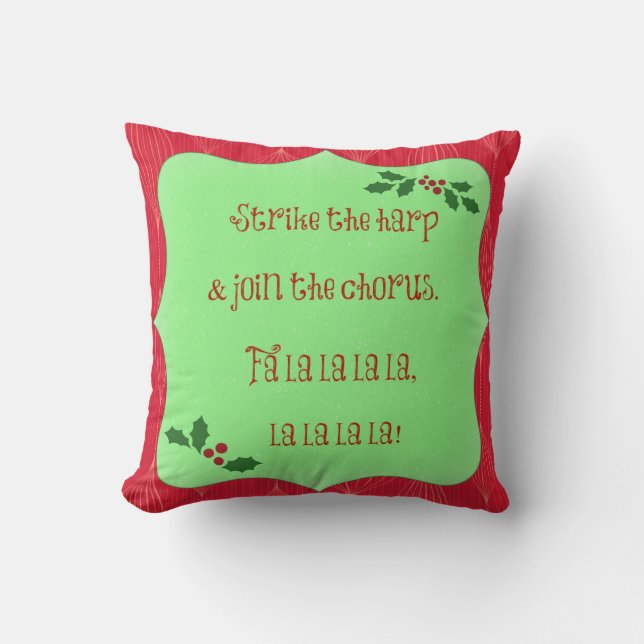 Coussin Tapisserie de Noël Deck the Halls (Recto)