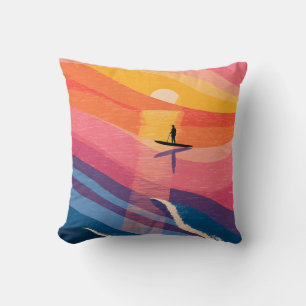 Coussin Tapisserie de paddleboard au coucher du soleil sur
