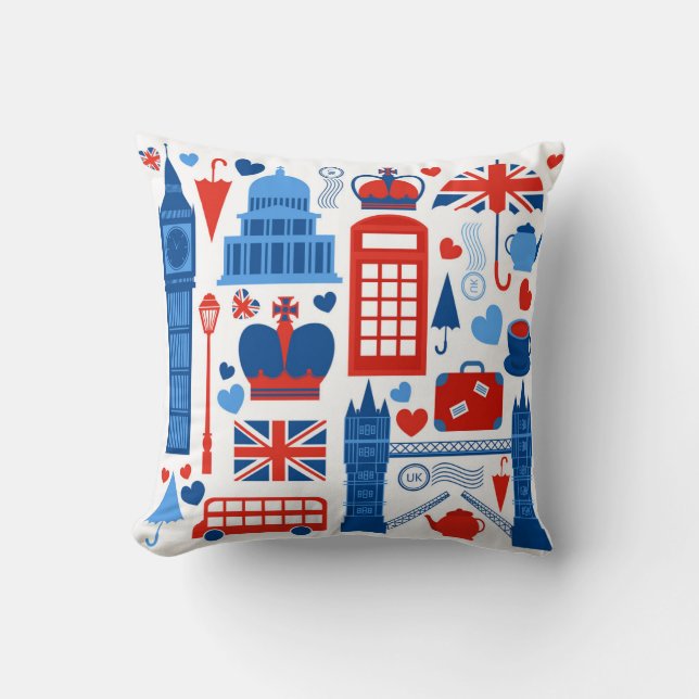 Coussin Tapisserie d'icônes pop de Londres  (Recto)