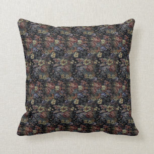 Coussin Tapisserie florale bleue