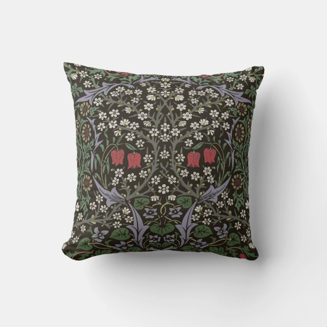 Coussin Tapisserie florale de ronce de William Morris (Recto)