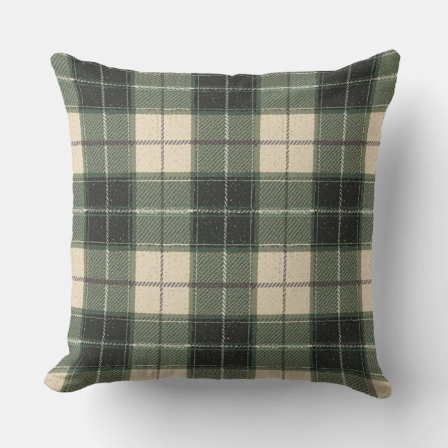 Coussin Tapisserie Forest Green Tartan Flocon de neige | C (Recto)