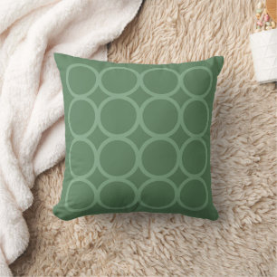 Coussin Tapisserie moderne vert sauge cercles géométriques
