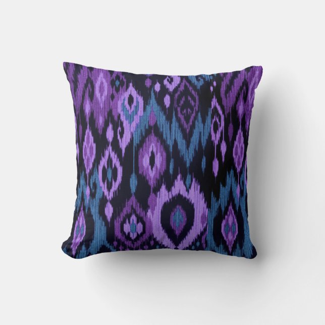 Coussin Tapisserie noire pourpre bleue chic de tribal de (Recto)